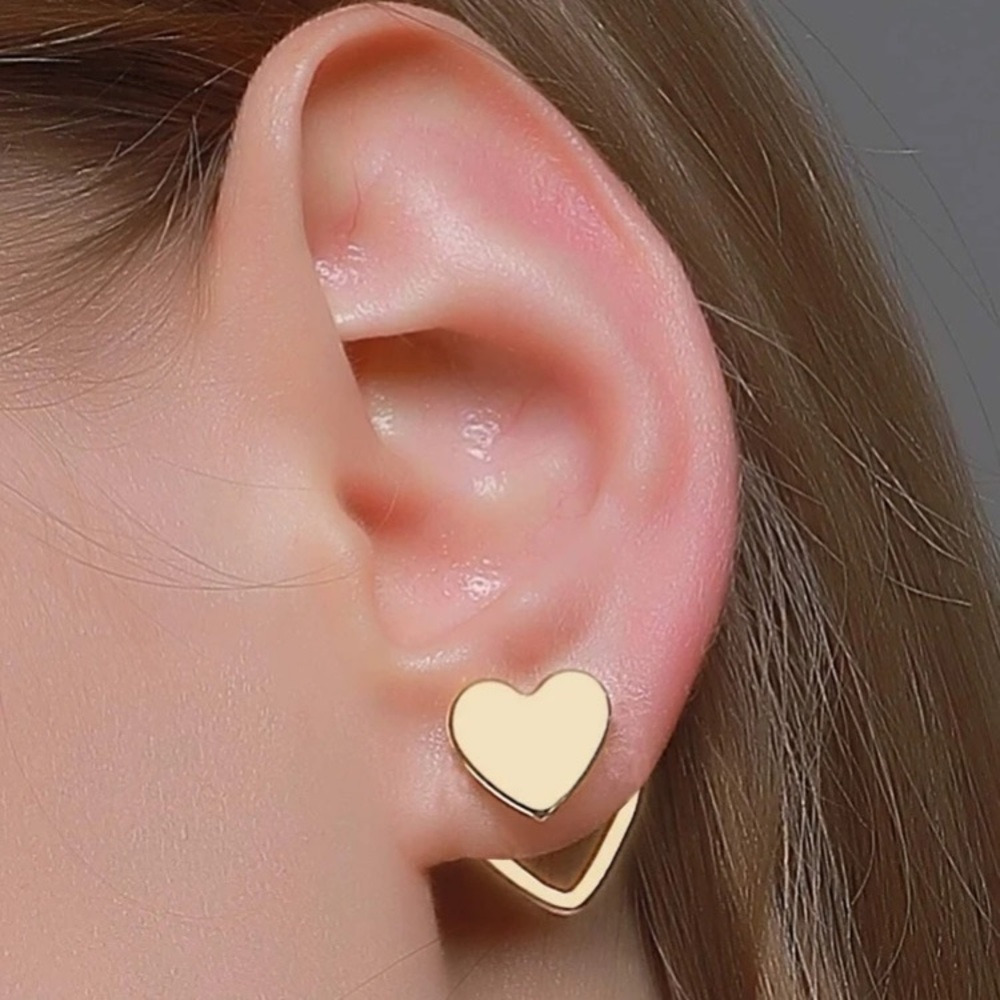 🎉 New Layered Gold Heart Stud Earrings set